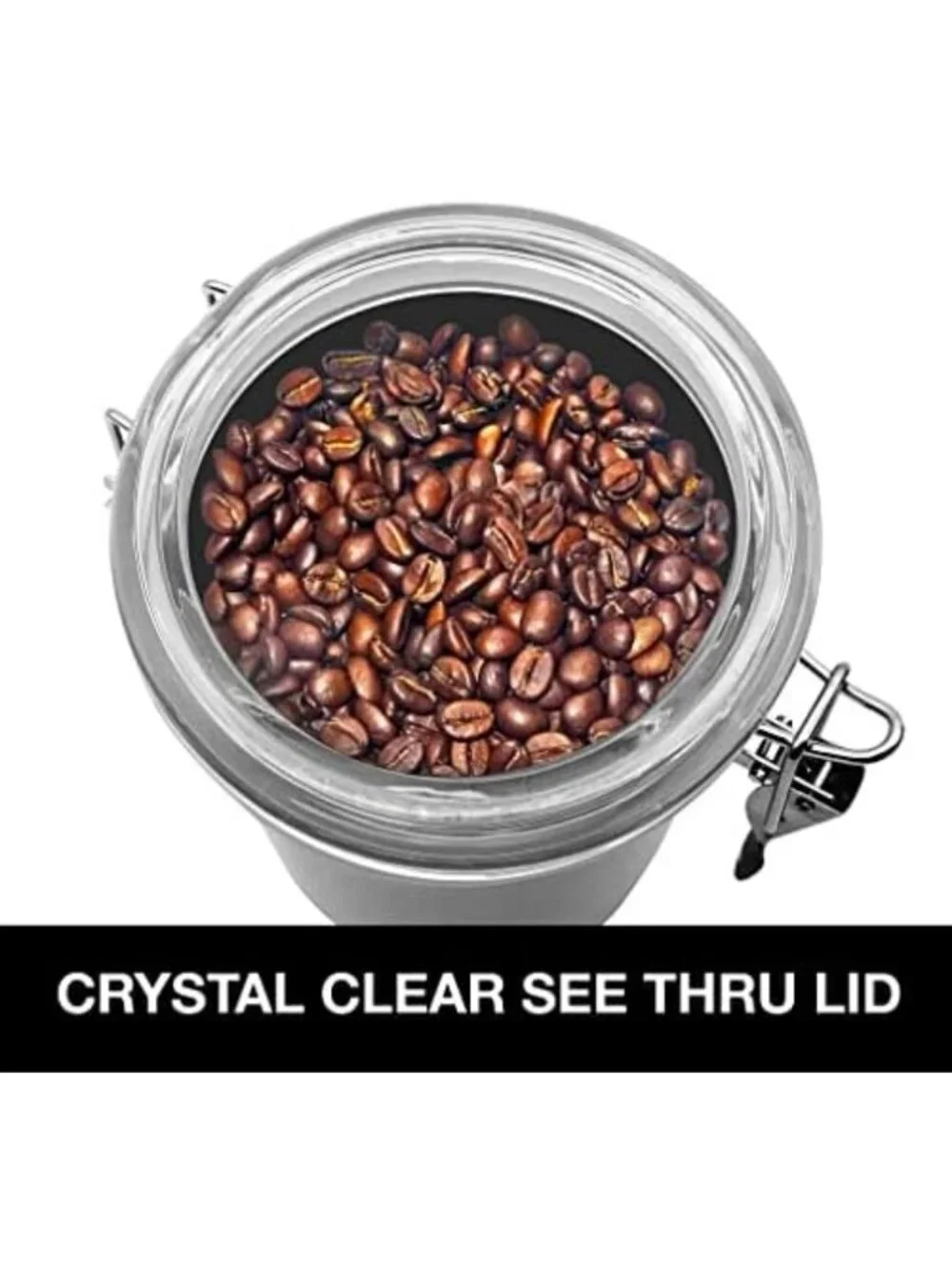 Airtight Stainless Steel Kitchen Canister 62oz - Clear Lid for Food & Pantry